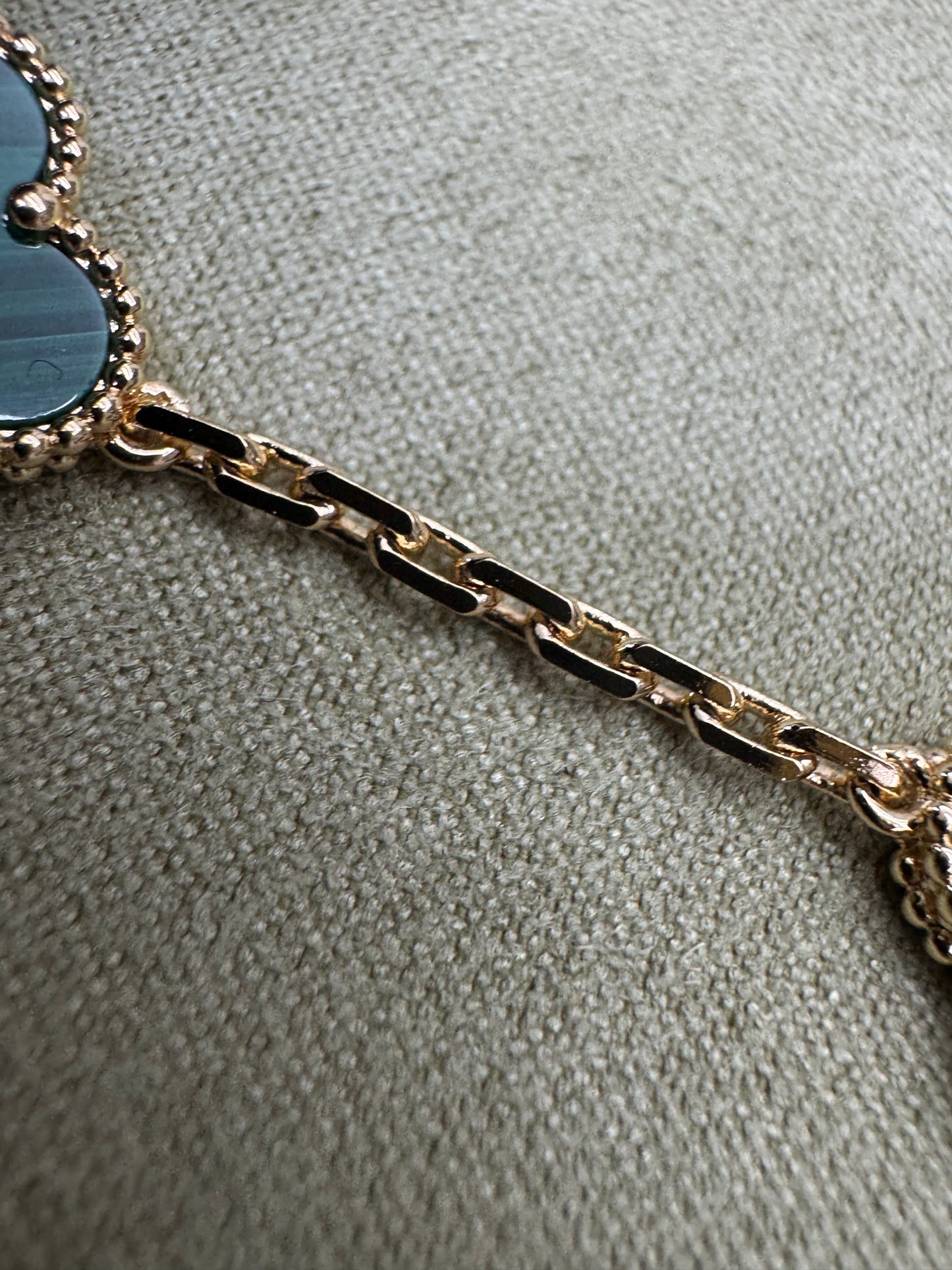 VCA 五花孔雀石 Vintage Alhambra 5 Motifs Bracelet Malachite