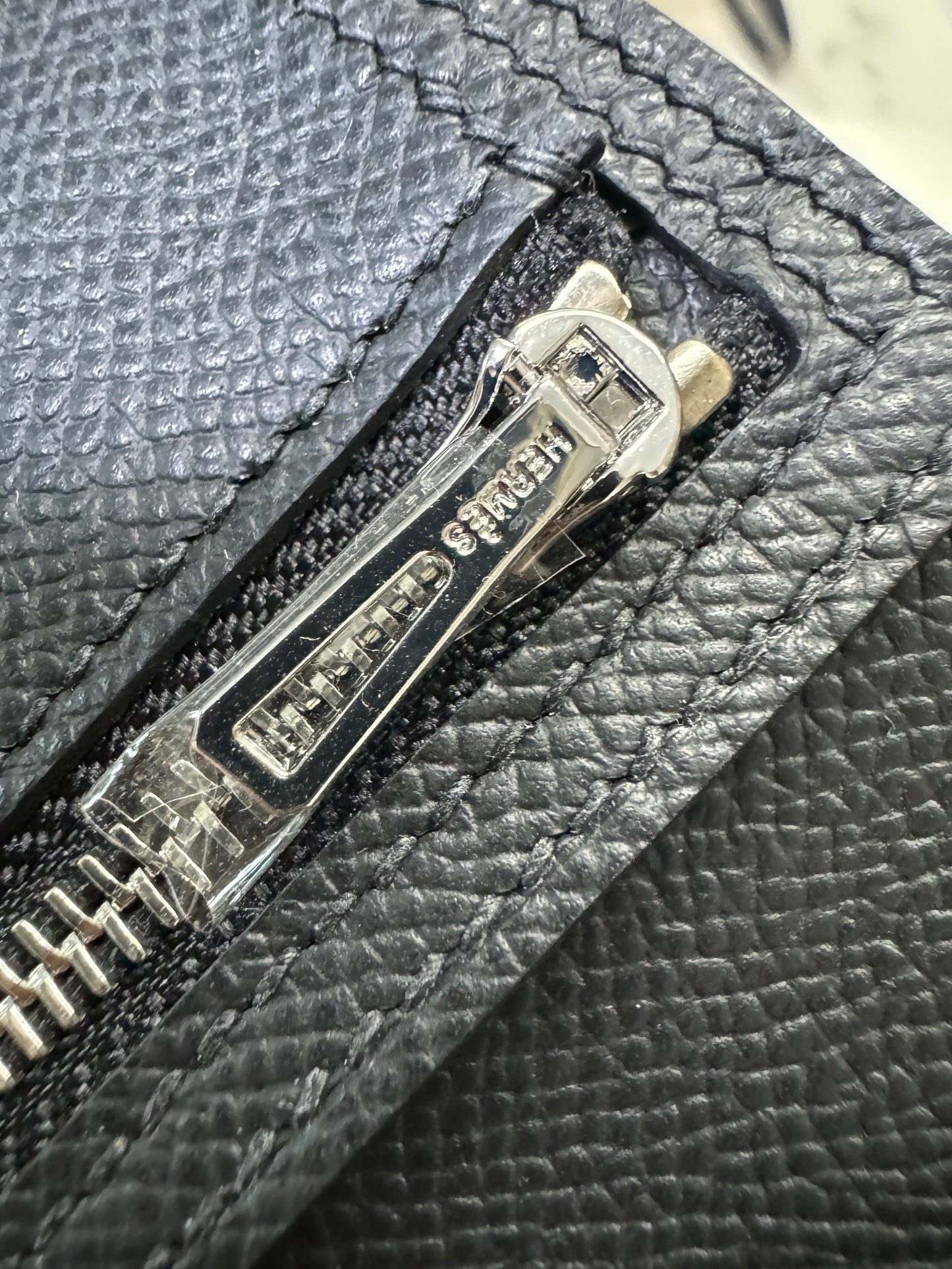 HERMES Bearn Compact Wallet 黑銀 短款 Epsom PHW