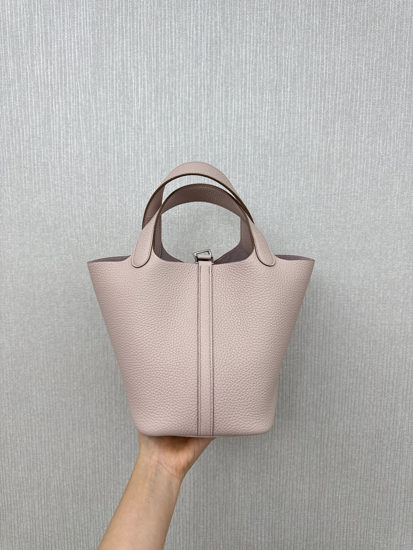 HERMES Picotin Lock 18 夢幻紫銀扣 TC Mauve Pale PHW