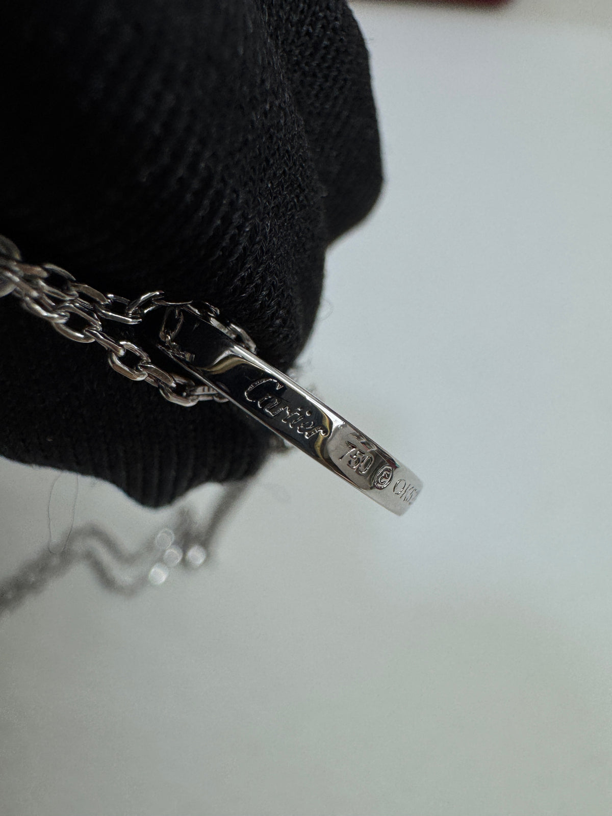 CARTIER Love 雙層小圓餅項鏈 白金色