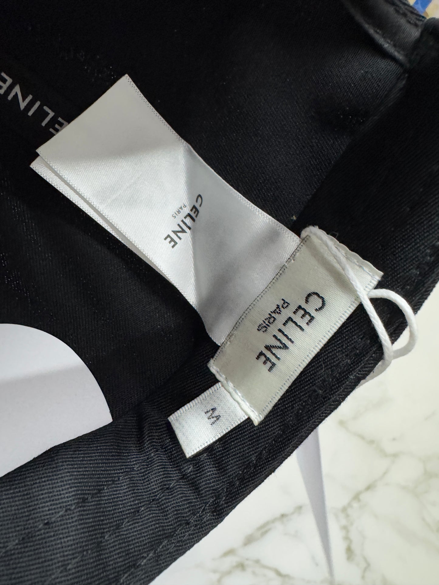 CELINE 鴨舌帽 藏藍色 毛毛C字