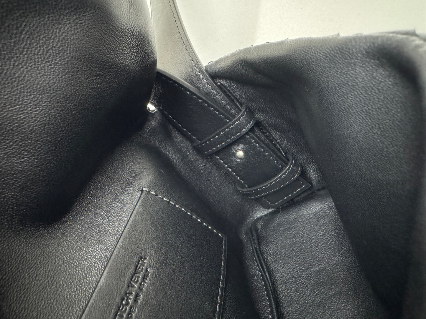 BV Intrecciato Mini Bag with Flap Black