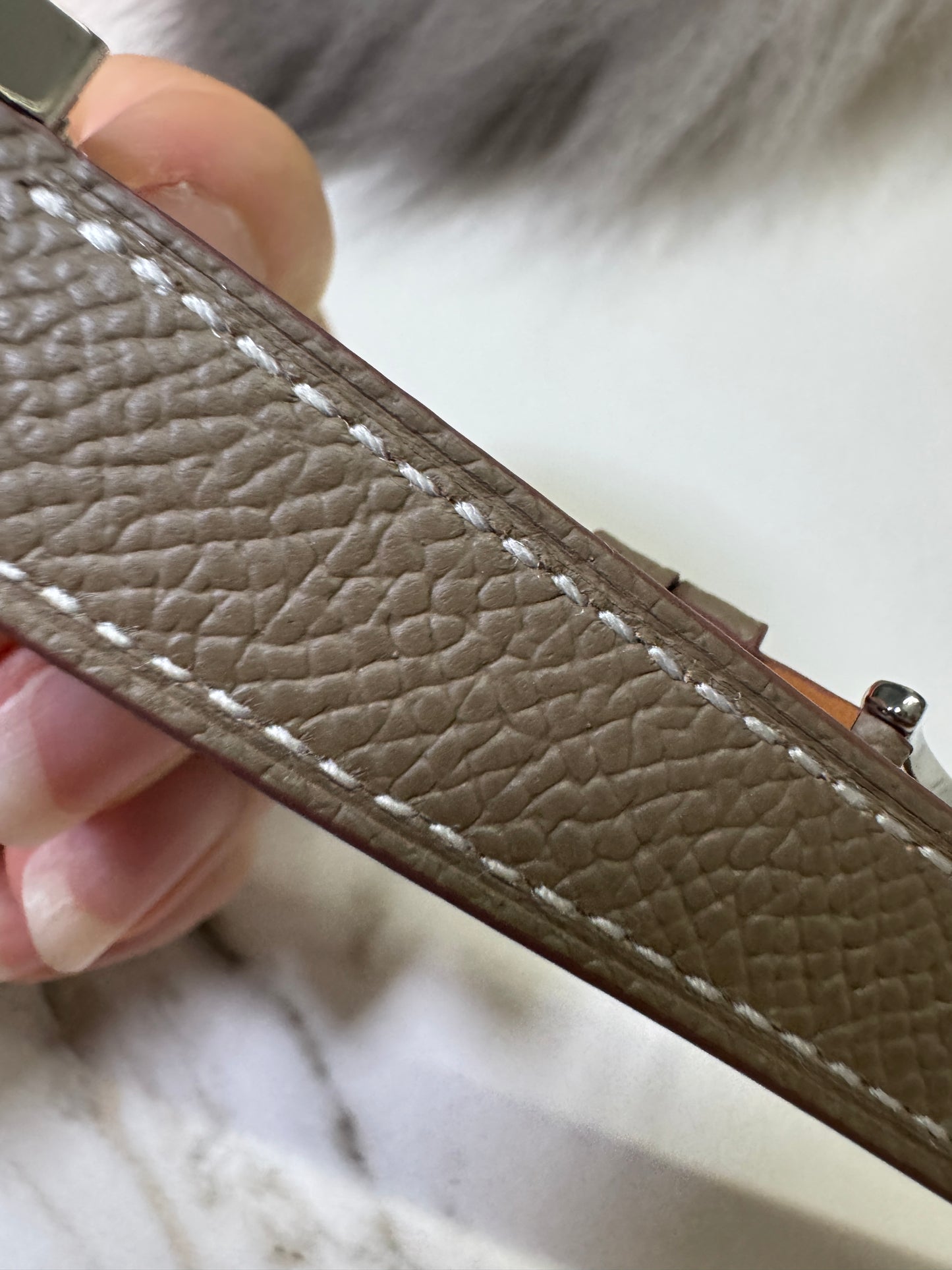 HERMES Heure H Watch Mini 大象灰 Epsom錶帶