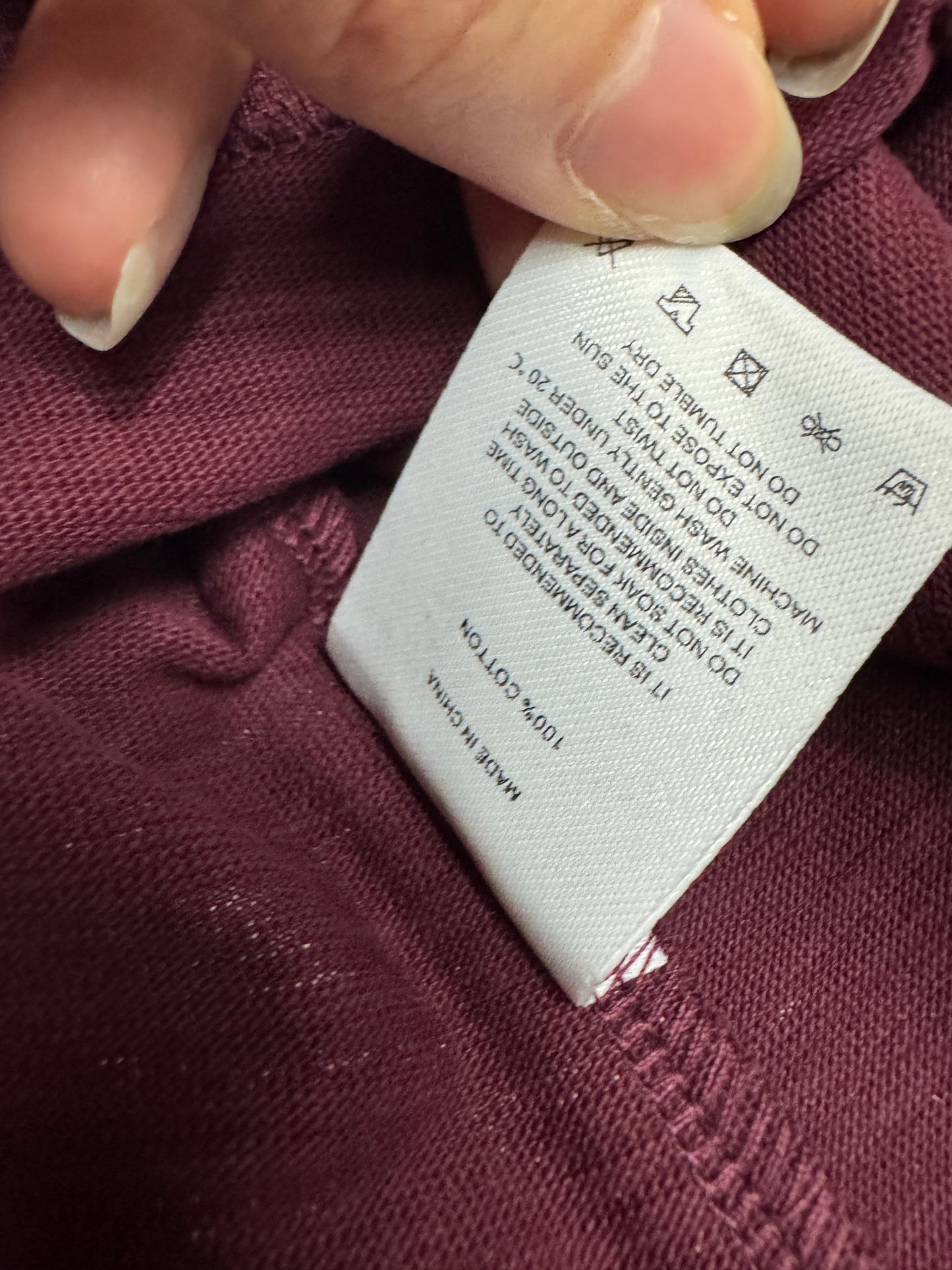 BURBERRY 紫紅色 竹節棉長袖