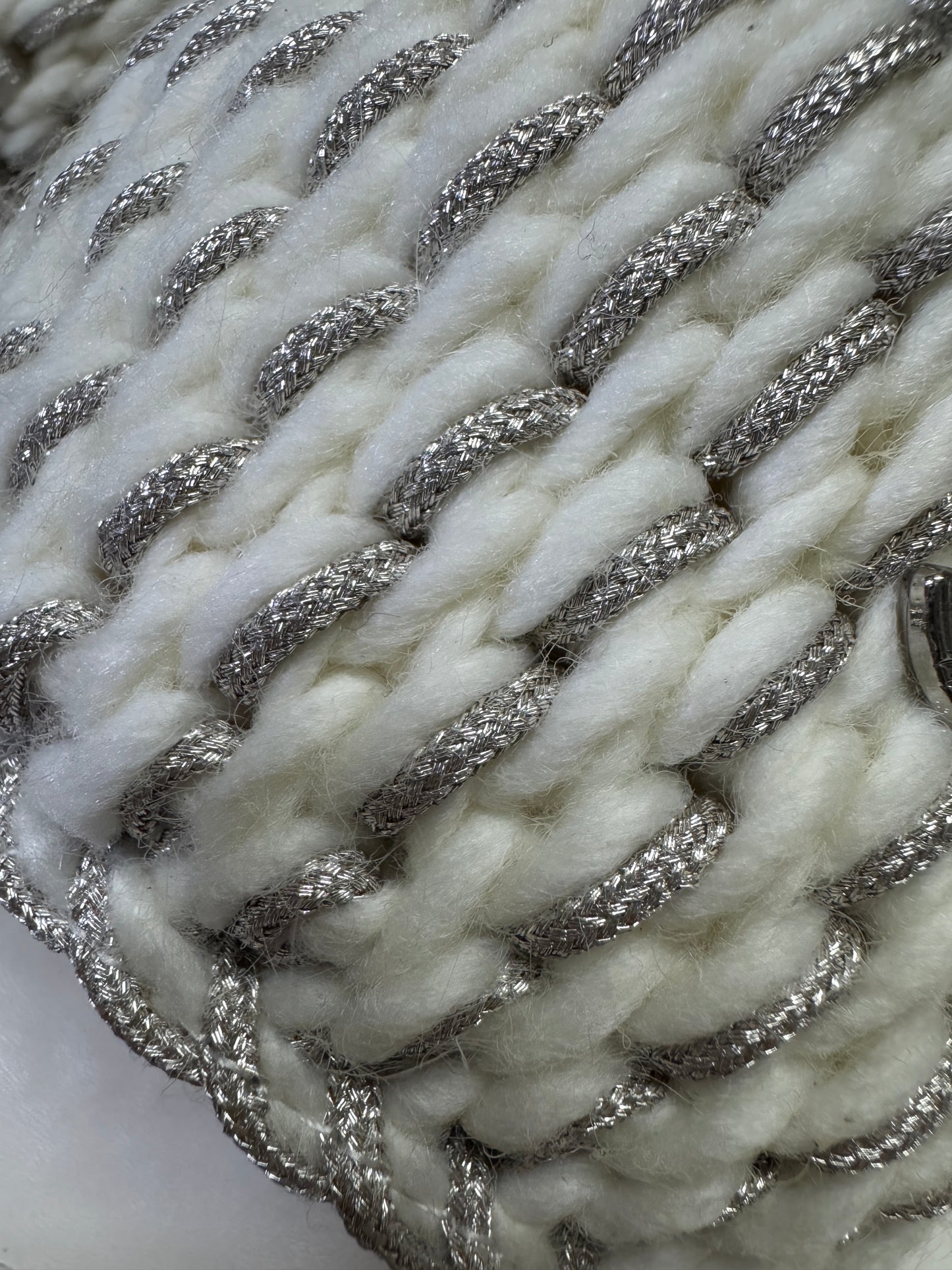 CHANEL 白銀色 厚底拖鞋