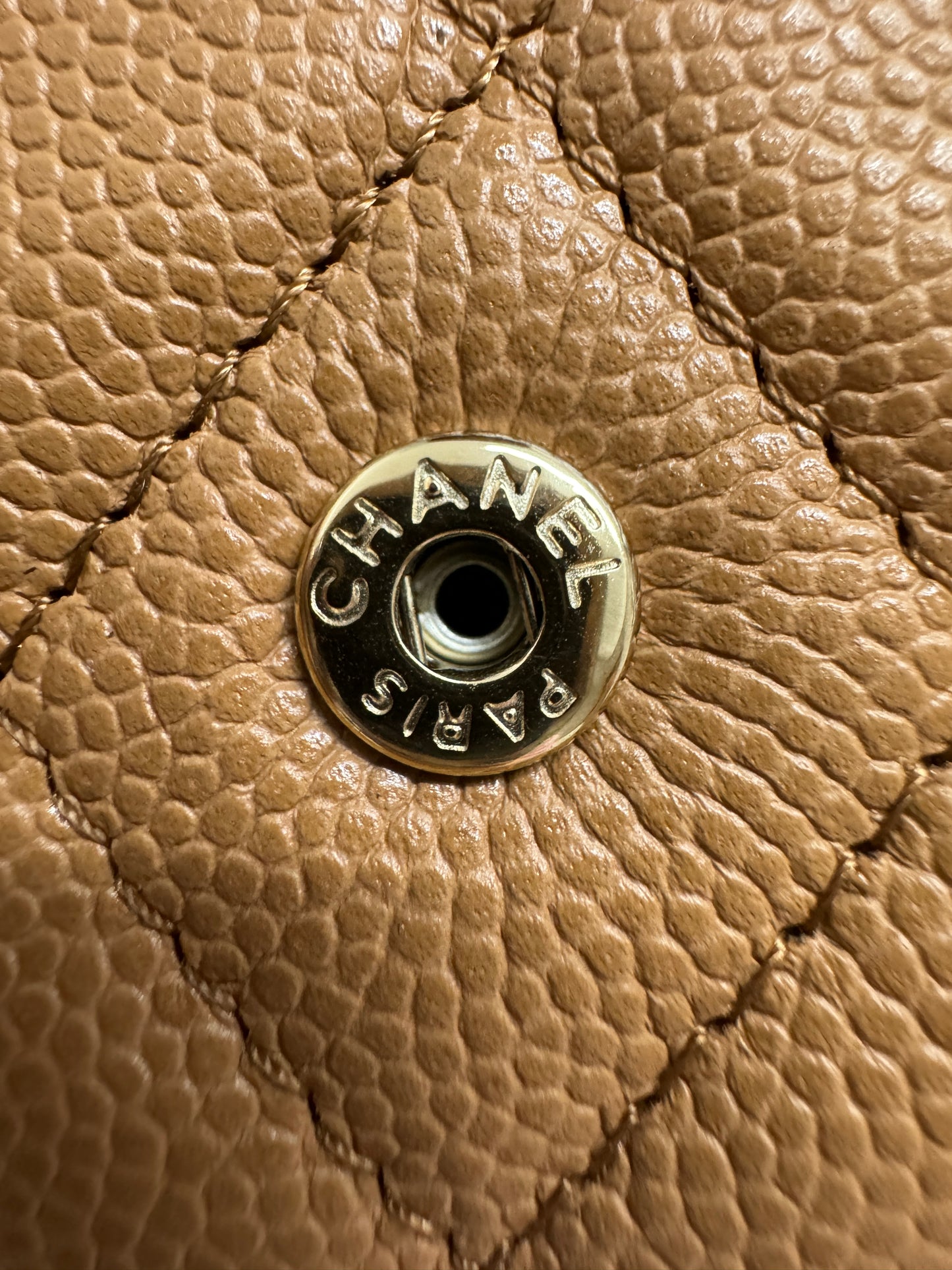 CHANEL CF卡包 奶茶色 HAAS球紋牛皮