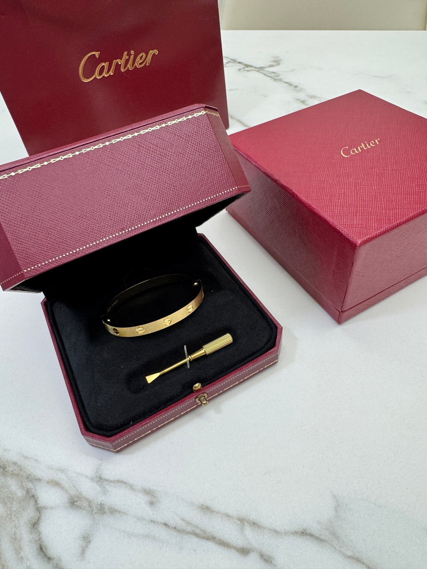 CARTIER Love Bracelet Brushed Gold Color