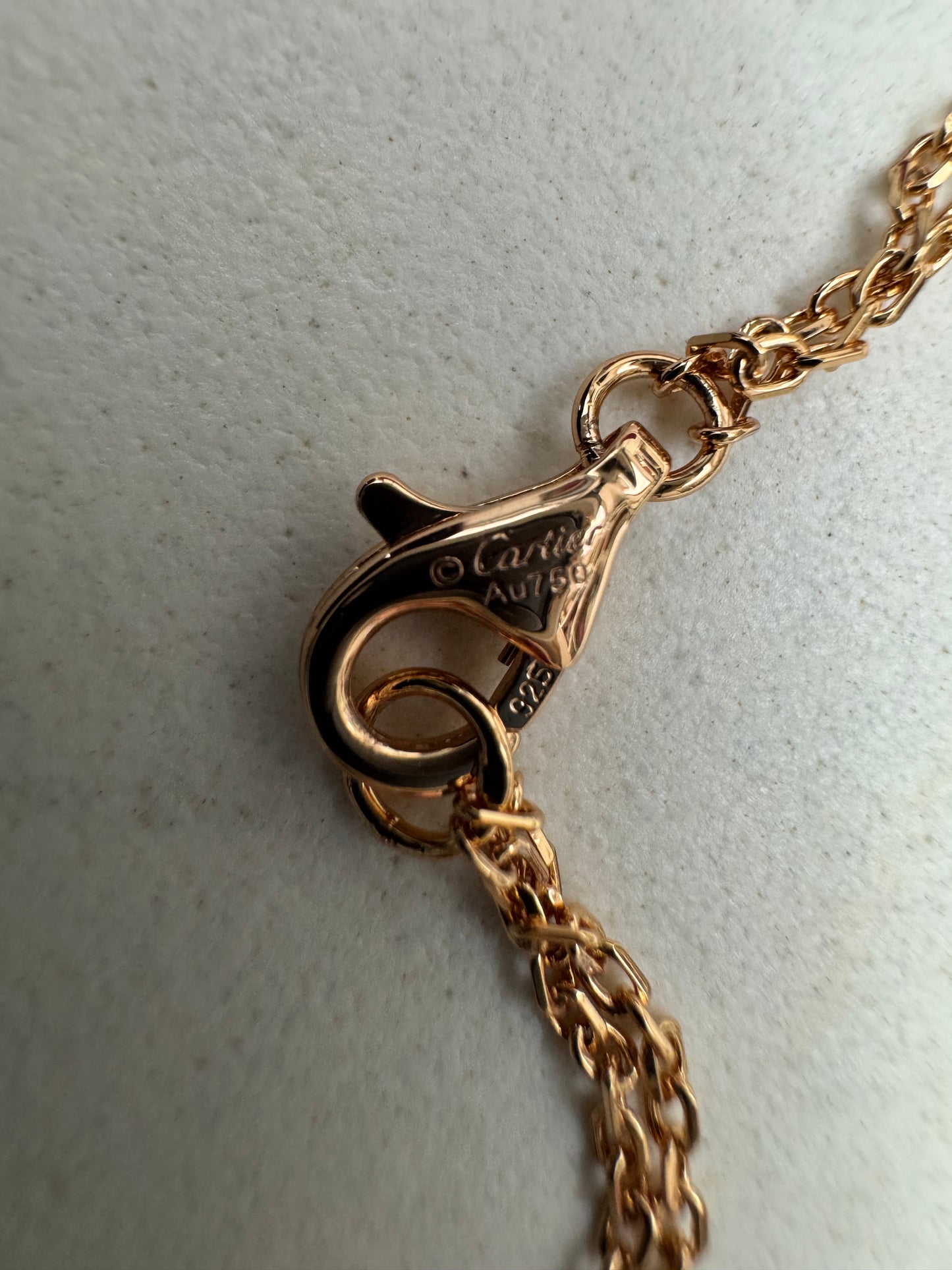 CARTIER Love 小圓餅雙層項鏈 玫瑰金色