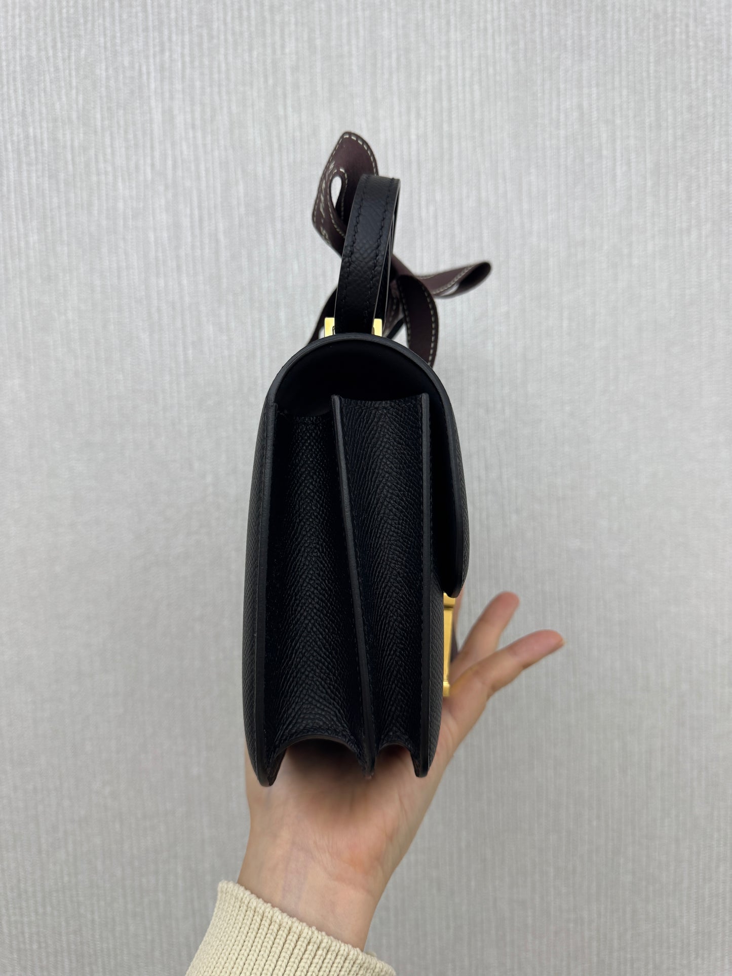 HERMES Mini Constance 黑金 Epsom Noir GHW 新鏡子版