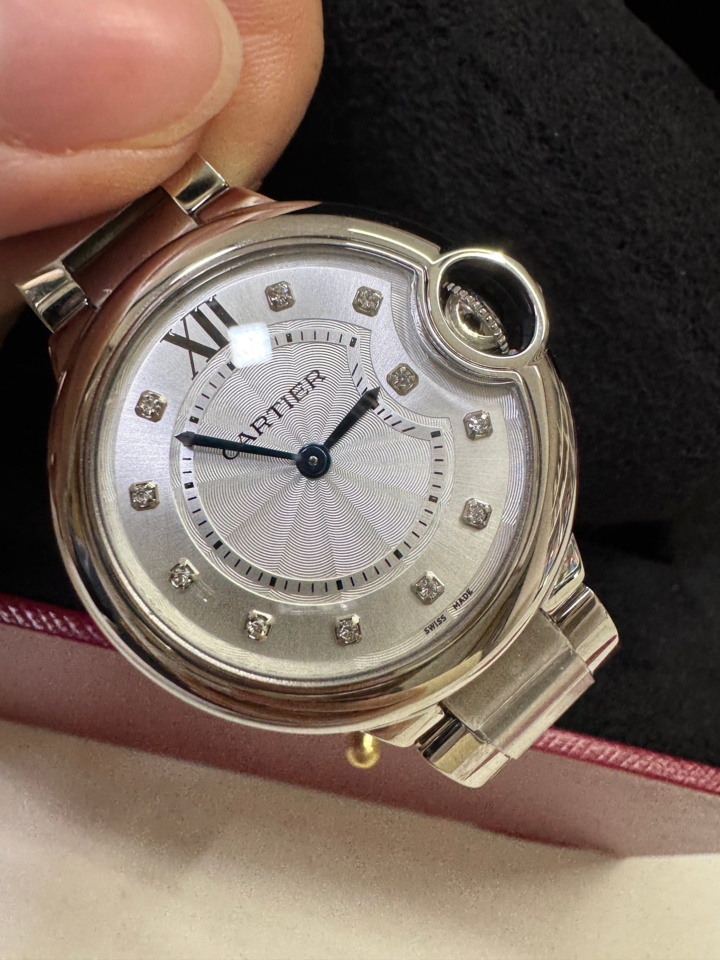 CARTIER Blue Balloon 33mm 鑽石盤【天然真鑽】