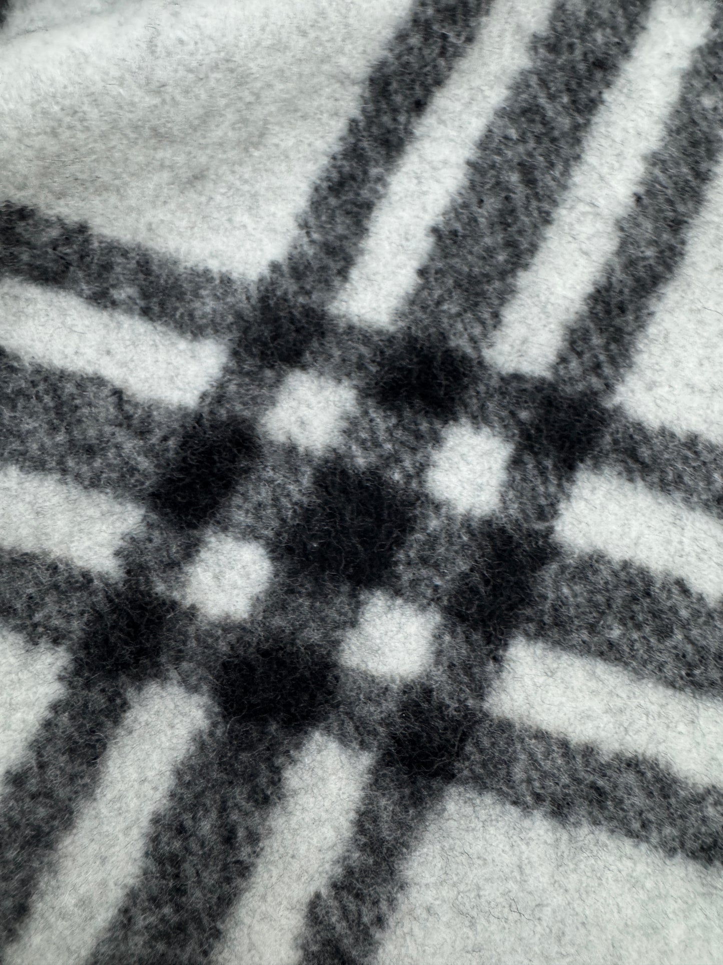 BURBERRY Check Wool Scarf 黑白色
