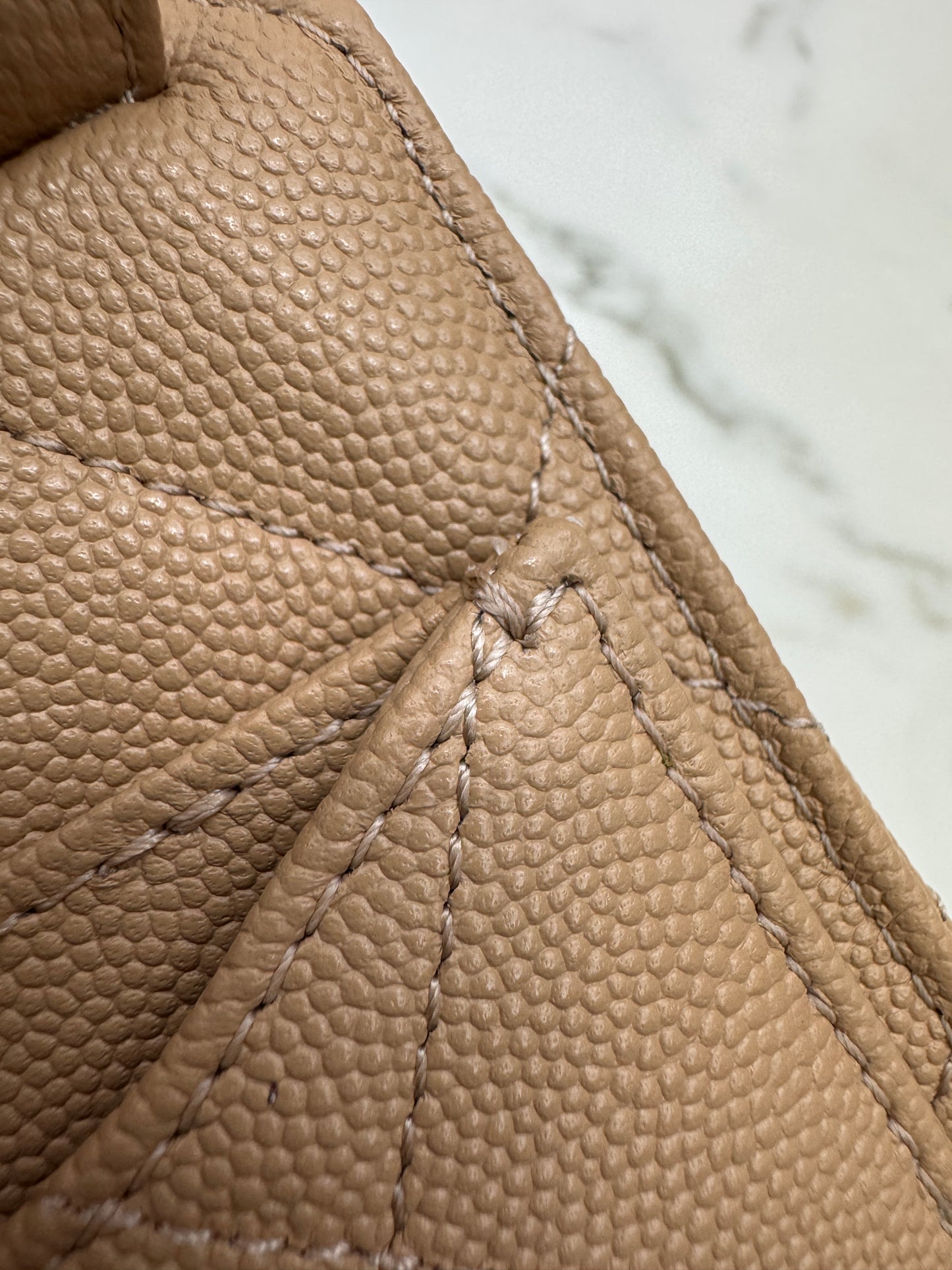 CHANEL Mini 25Bag 奶茶杏荔枝皮 Caviar Calfskin