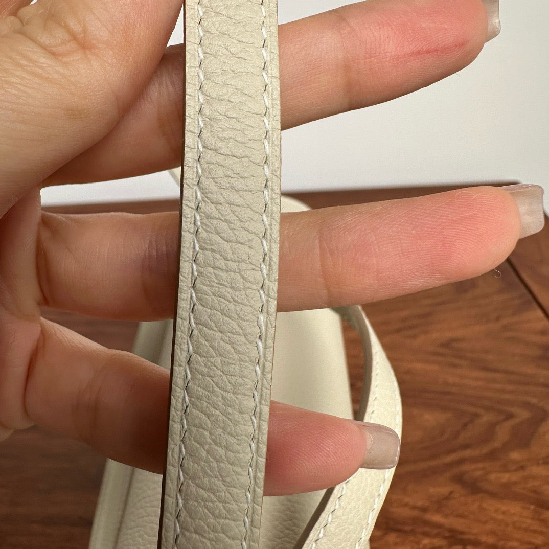 HERMES Mini Roulis 冰川白 銀扣 evercolor