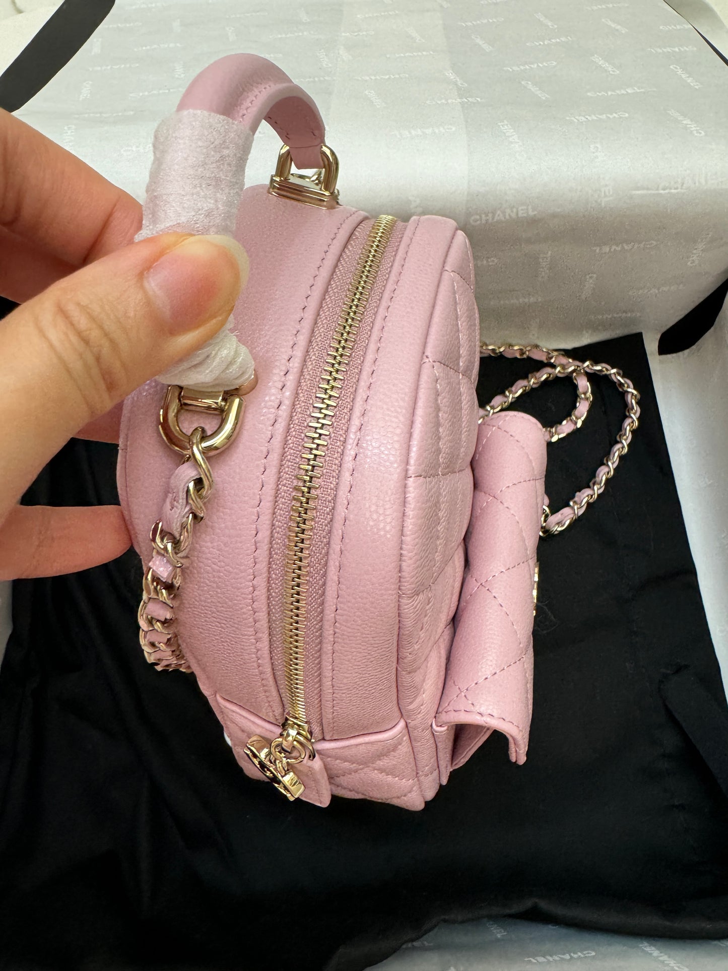 CHANEL 24C 小書包 櫻花粉