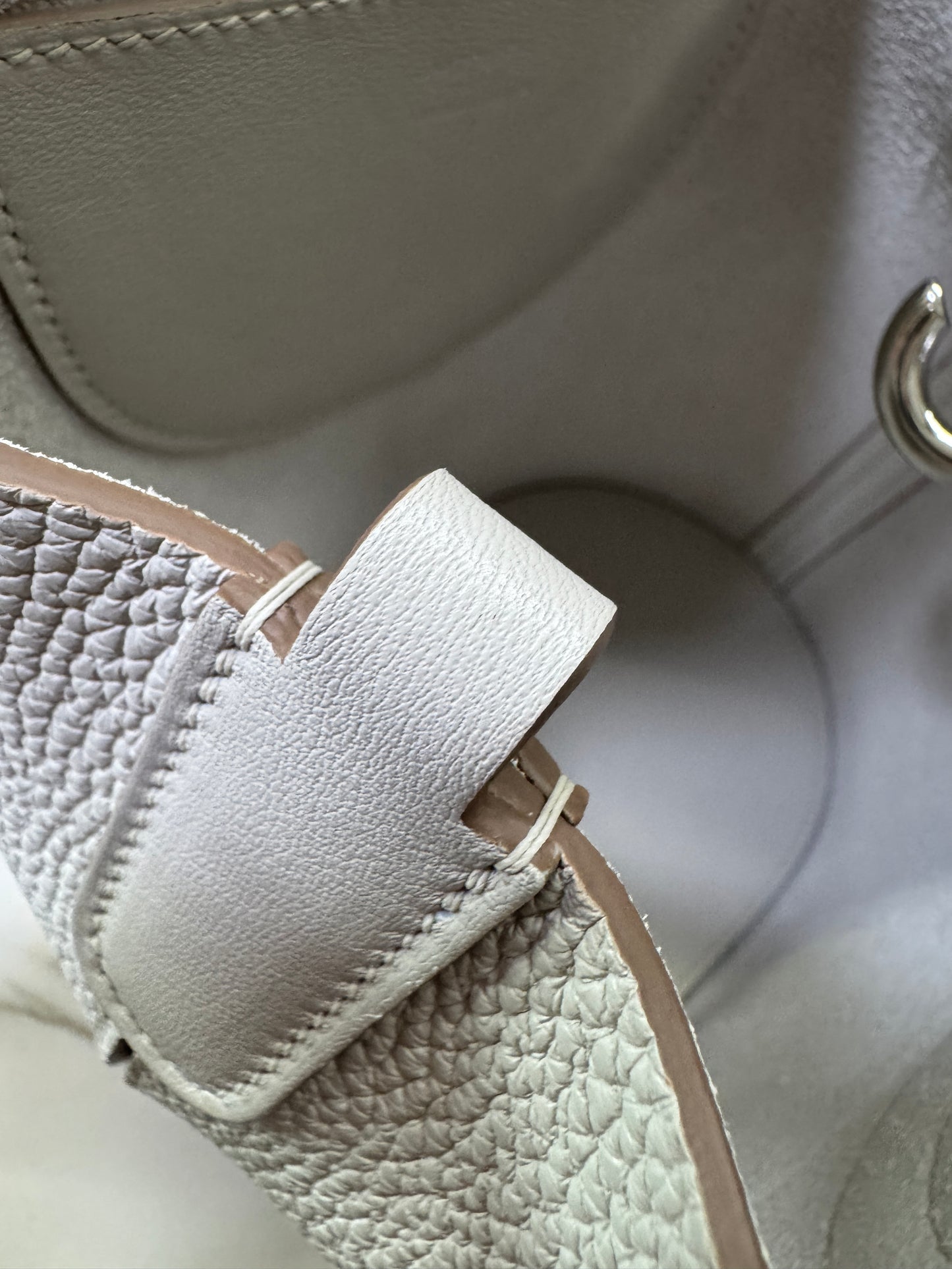 HERMES In The Loop 豬鼻菜籃子 M4奶灰色銀扣 Gris Pale PHW