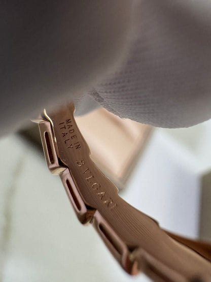 BVLGARI Serpenti 18K玫瑰金 貝母 鑽石戒指【真金真鑽】