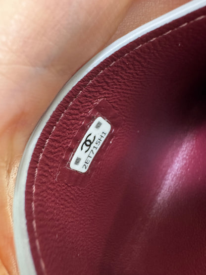 CHANEL 26X 信封卡包包掛 爆裂銀