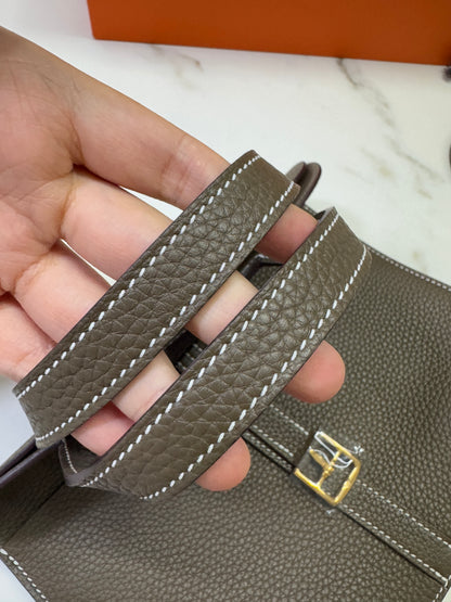 HERMES Halzan 25 大象灰金扣