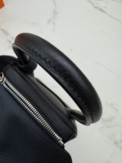 HERMES Lindy30 黑銀 TC Noir PHW
