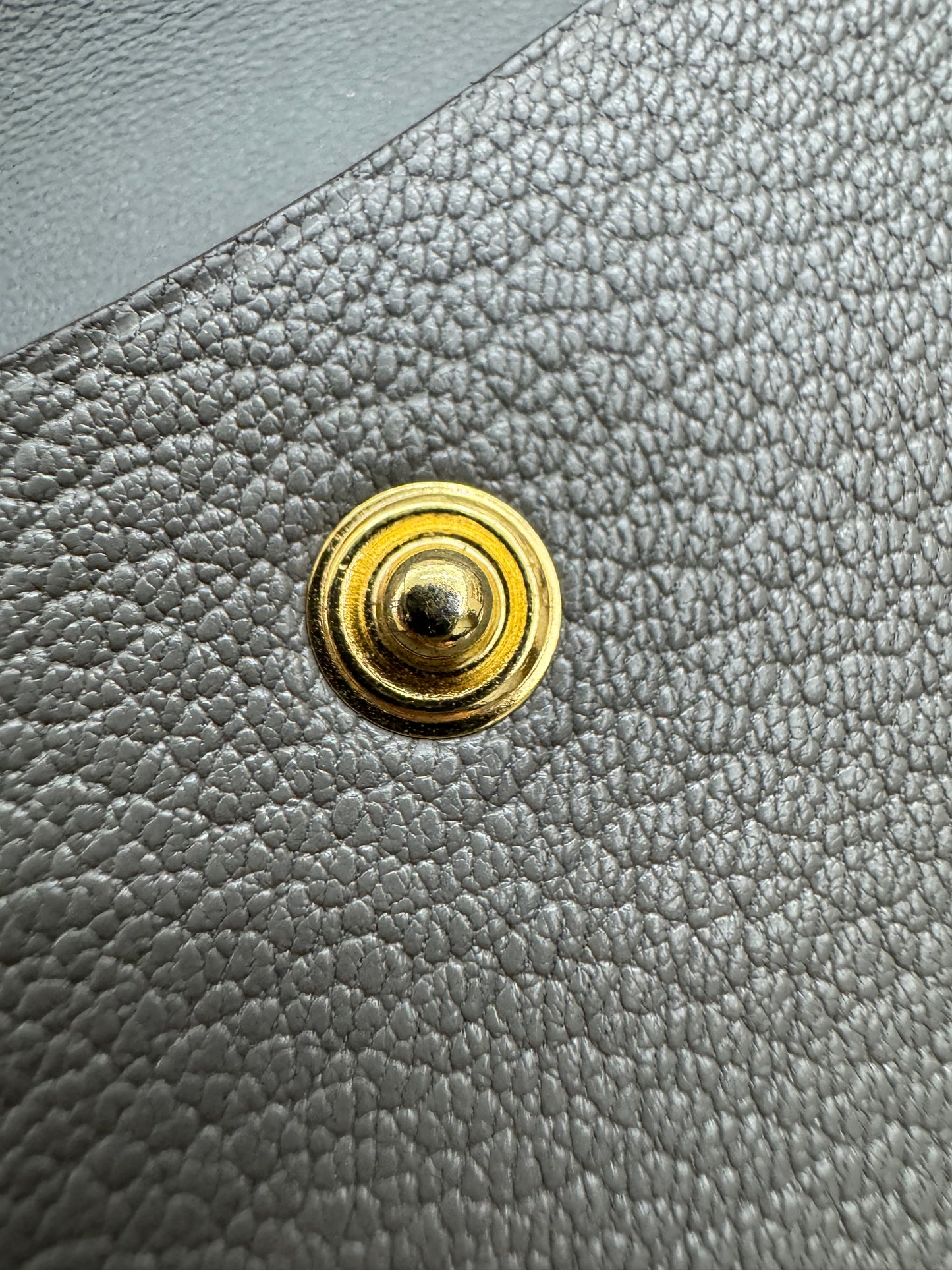 HERMES Bearn Mini Wallet 積雨雲灰山羊皮 金扣 Gris Meyer GHW