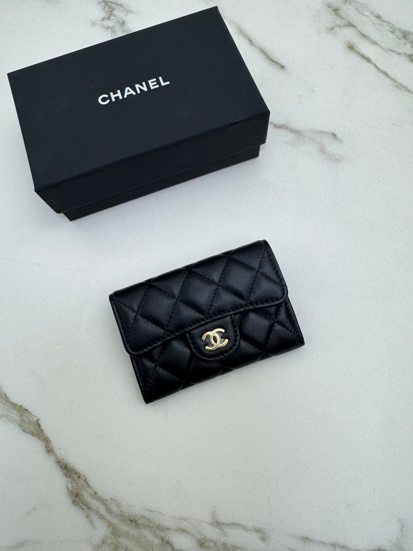 CHANEL CF Cardholder 羊皮黑金