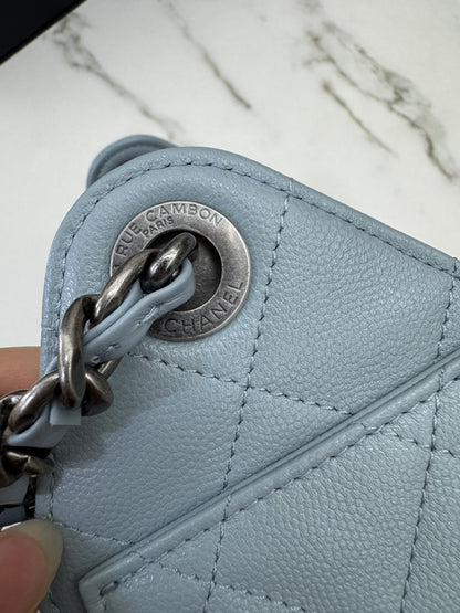 CHANEL Mini 25 Bag 霧霾藍銀扣