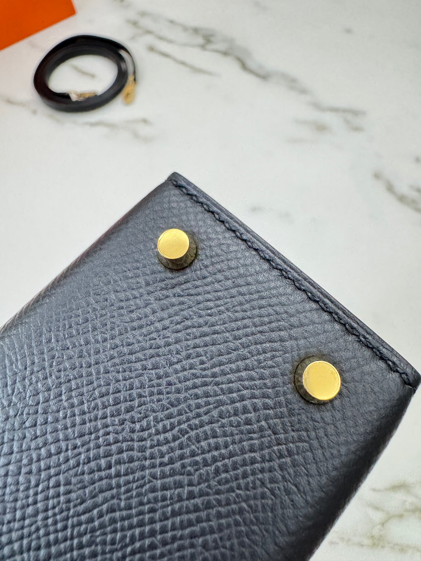 HERMES Mini Kelly II 黑金 Epsom Noir GHW