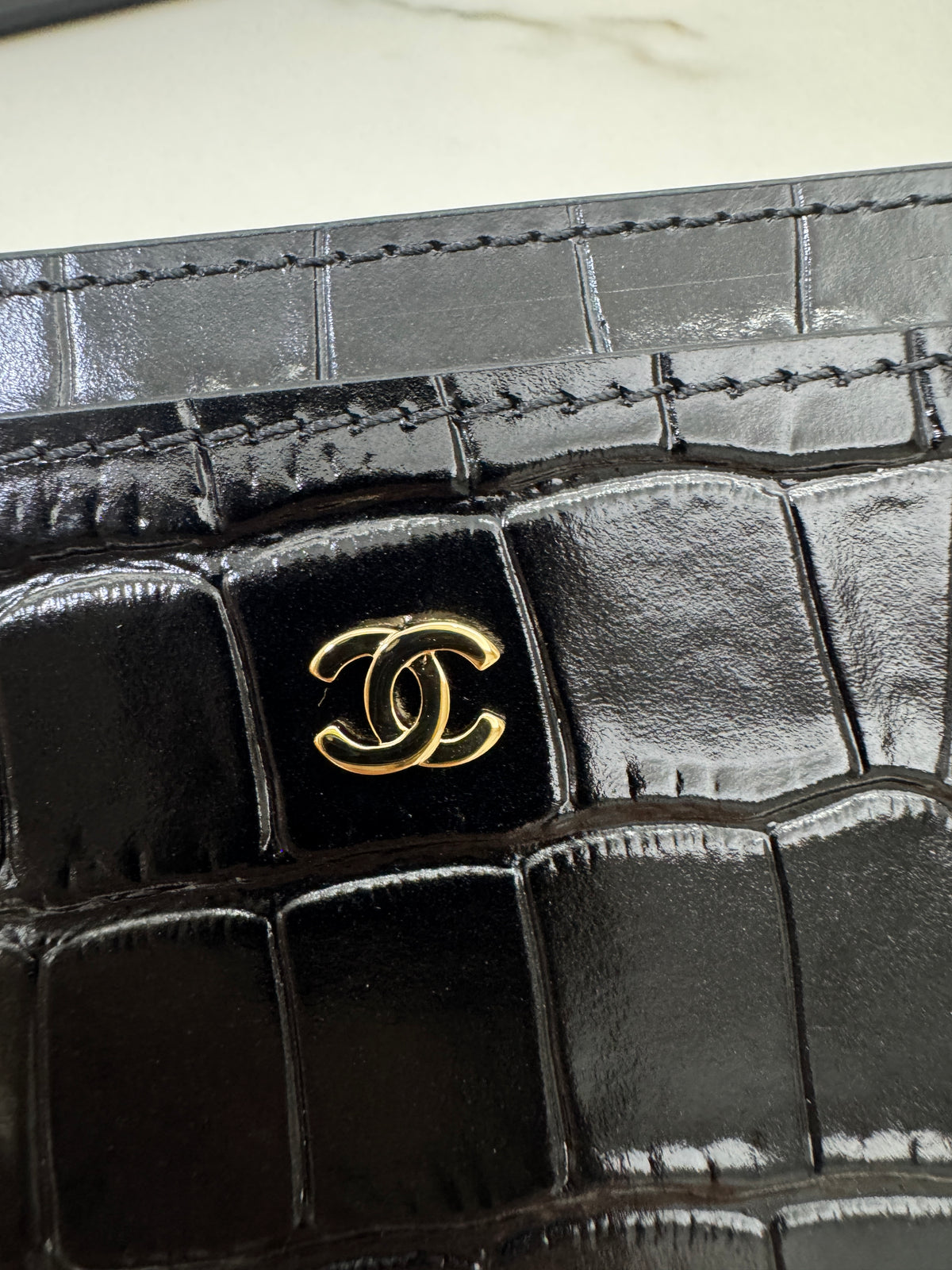 CHANEL 26A Crocodile Cardholder