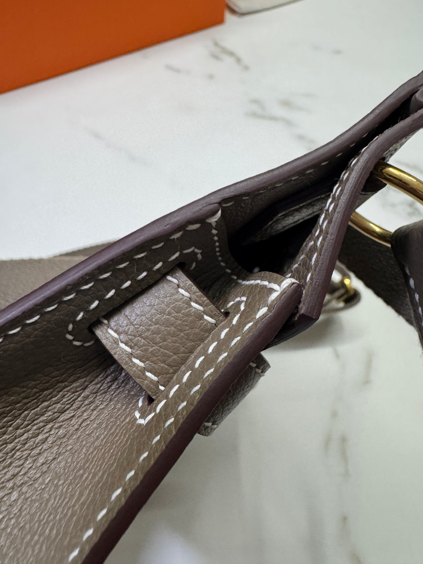 HERMES Jypsiere Mini 大象灰 金扣 evercolor 18 etoupe GHW