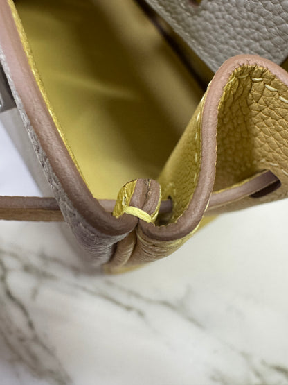 HERMES Birkin25 SO 珍珠灰拼小雞黃 Togo PHW