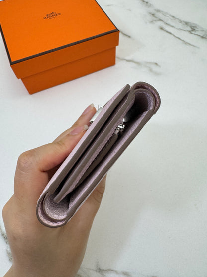 HERMES Bearn Wallet 三摺錢包 夢幻紫銀扣 Epsom Mauve Pale PHW
