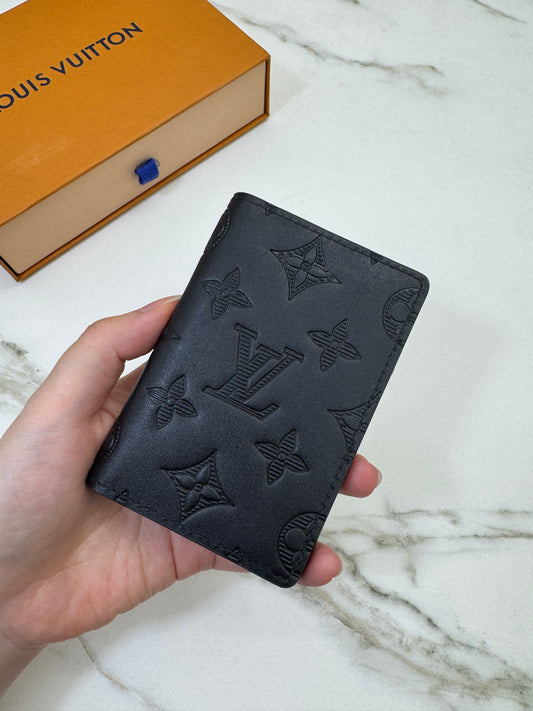 LV Pocket Organizer 黑色滑皮款Monogram Shadow