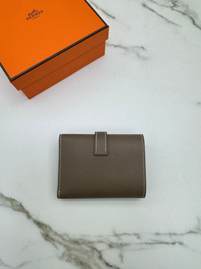 HERMES Bearn Wallet 三摺錢包 大象灰銀扣