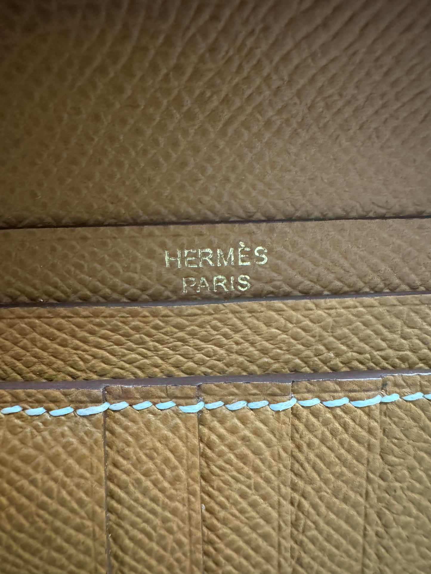 HERMES Bearn Compact Wallet 金棕色 金扣 Gold