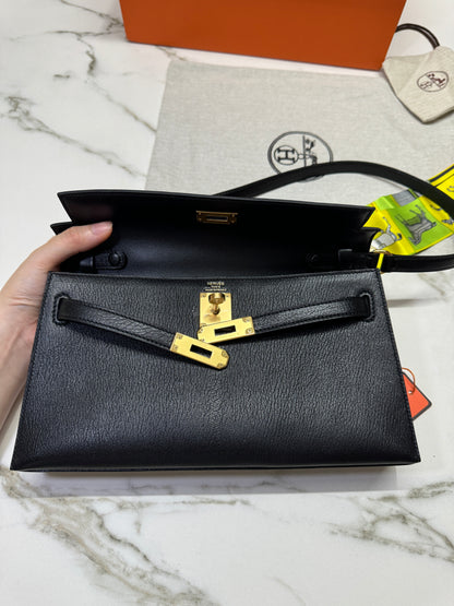 HERMES Kelly Elan 黑金 山羊皮 Mysore