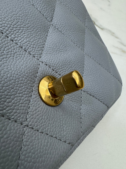 CHANEL 愛心金球 灰色 Mini Flap Bag 20cm