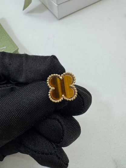 VCA Vintage Alhambra Earrings 虎眼石 Tiger Eye