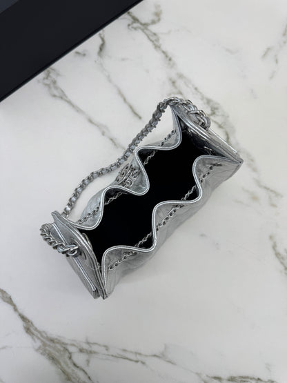 CHANEL Mini 25 Bag 銀色荔枝皮銀扣 Silver Caviar Calfskin PHW