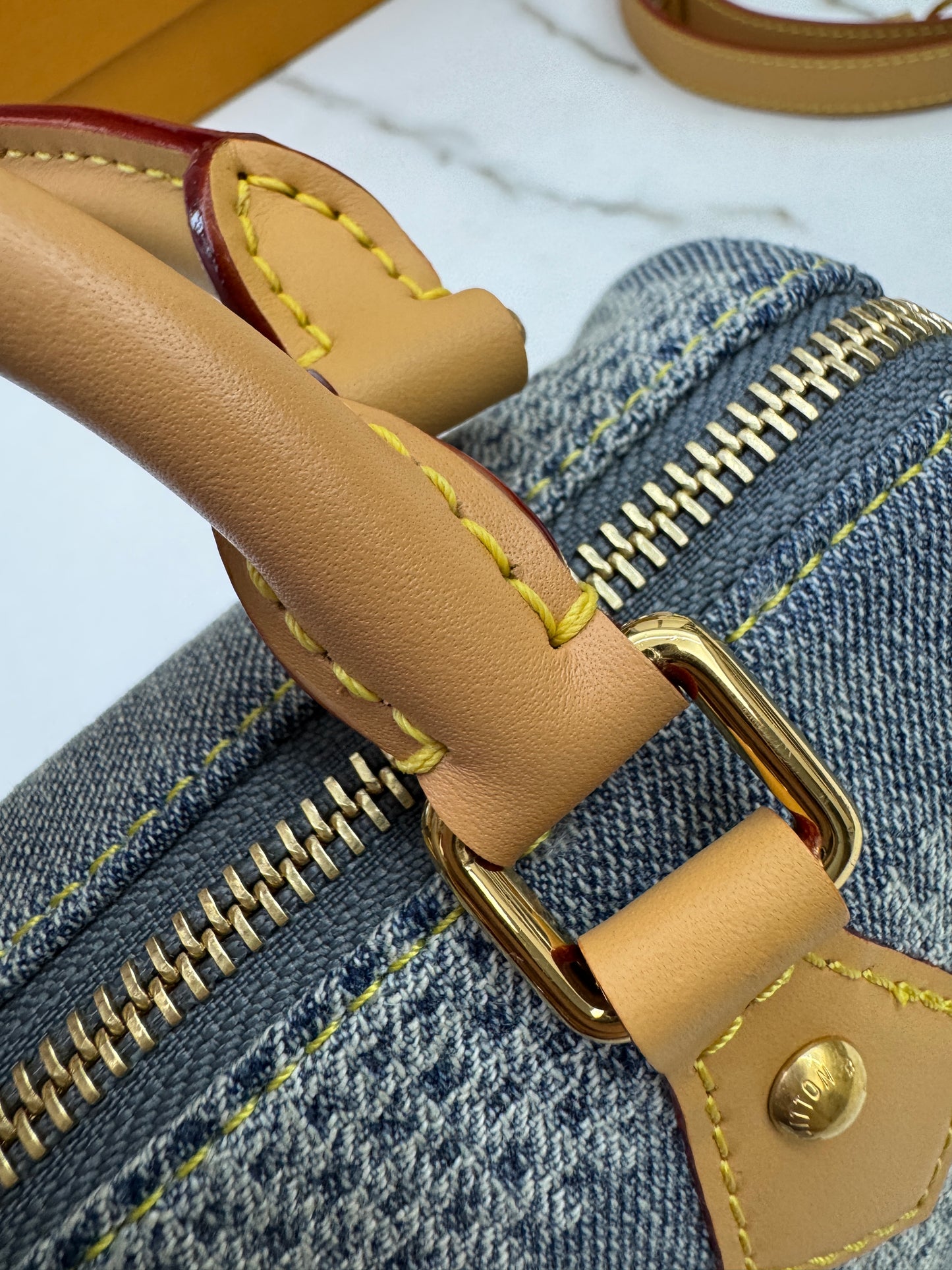 LV Nano Speedy 棋盤格牛仔