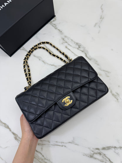CHANEL CF25 Medium 黑金牛 Black Calfskin GHW