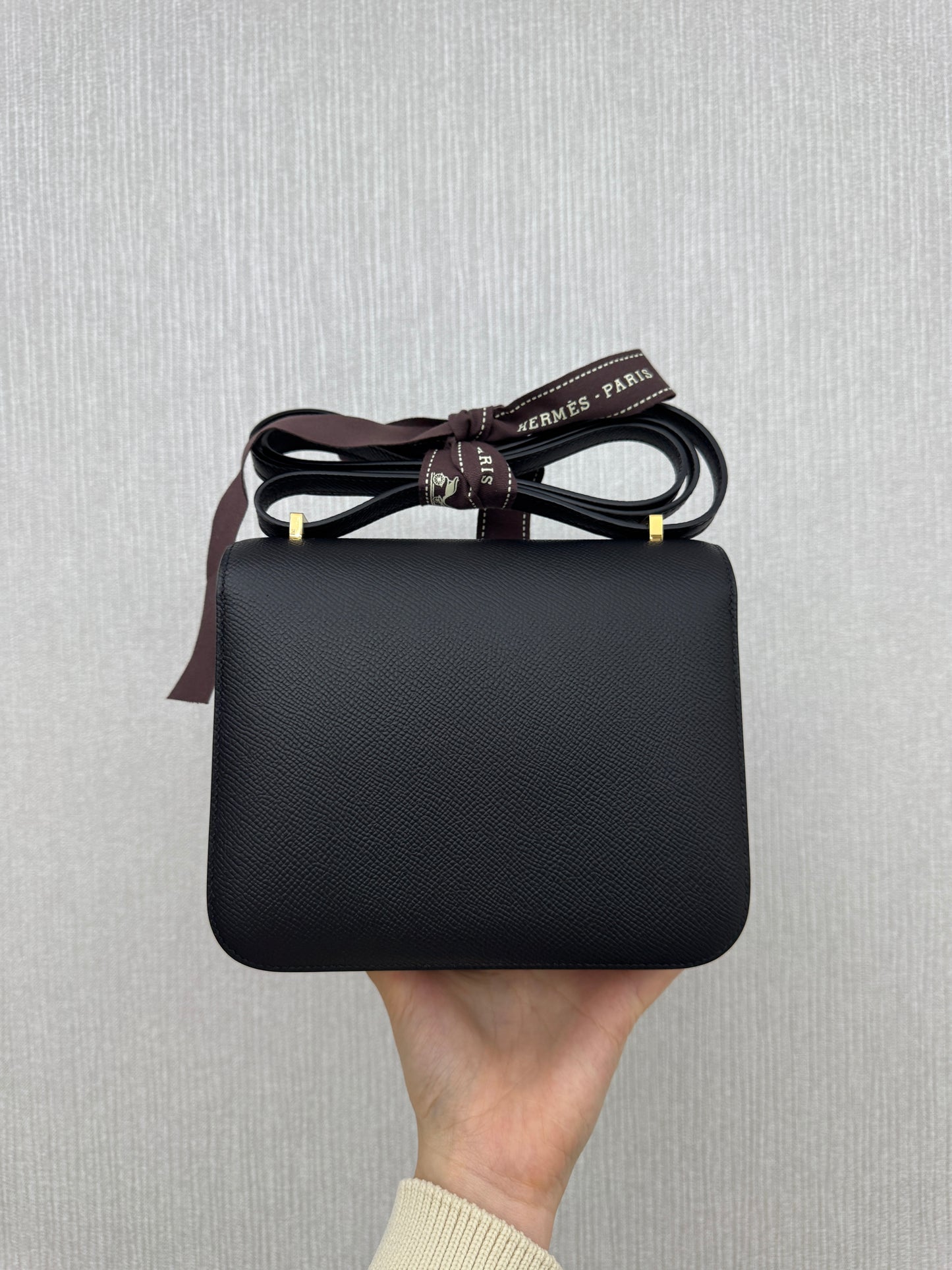 HERMES Mini Constance 黑金 Epsom Noir GHW 新鏡子版