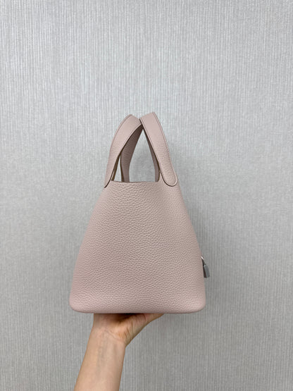 HERMES Picotin Lock 18 夢幻紫銀扣 TC Mauve Pale PHW