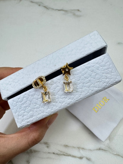 DIOR CD星星 鴛鴦兩戴耳環 Earrings