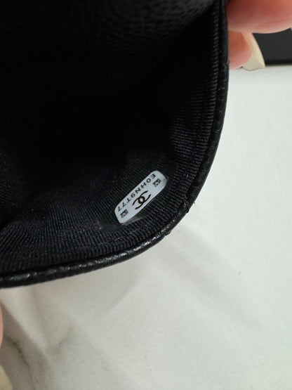 CHANEL 直版 黑色 淡金扣 Card Holder