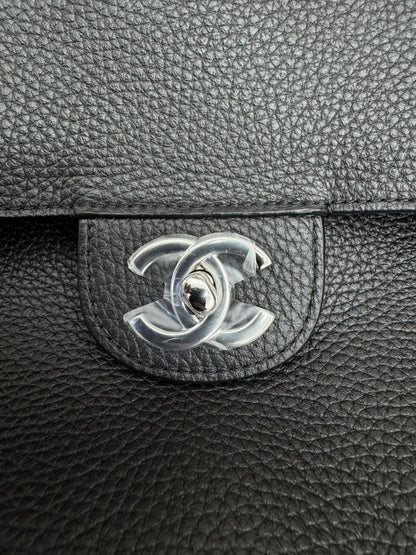 CHANEL Maxi Flap 大號38cm 黑銀