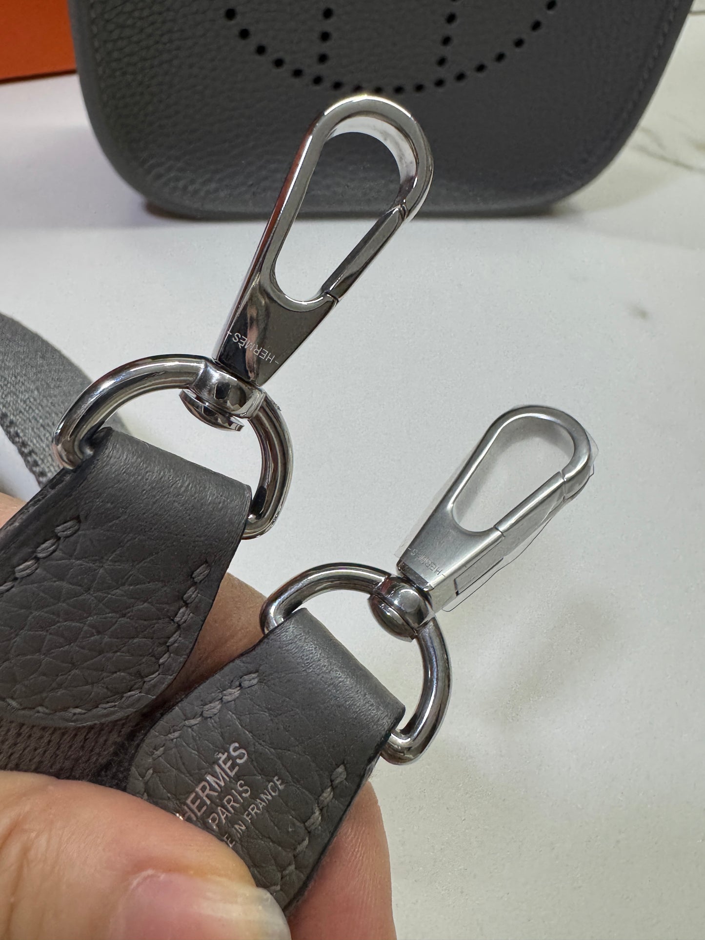 HERMES Mini Evelyn 積雨雲灰 0L Gris Meyer TC 銀扣PHW