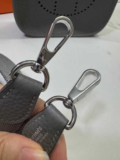 HERMES Mini Evelyn 積雨雲灰 0L Gris Meyer TC 銀扣PHW