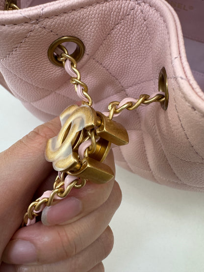 CHANEL 25Bag 粉紅色荔枝牛皮 Small