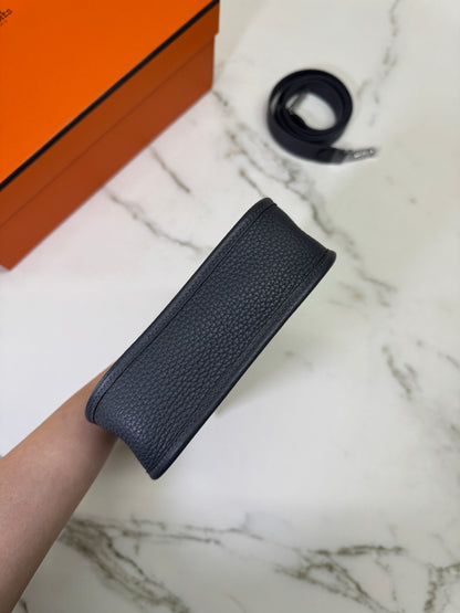 HERMES Mini Evelyn 石板灰銀扣 85 Ardoise PHW