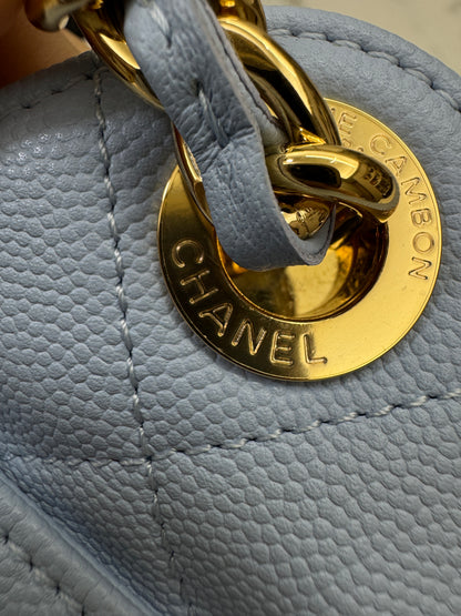 CHANEL Mini 25Bag 26A Baby Blue 亮金扣